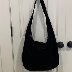 Donna Karan Black Velvet Hobo Bag